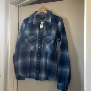 New with tags Pendleton western shirt! Blue and grey plaid.